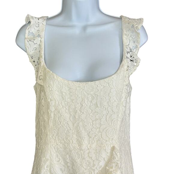 Bardot Adira Lace Mini Dress Ivory Size 8 NWT Coquette Bridal Shower Soft Girl - Picture 4 of 10